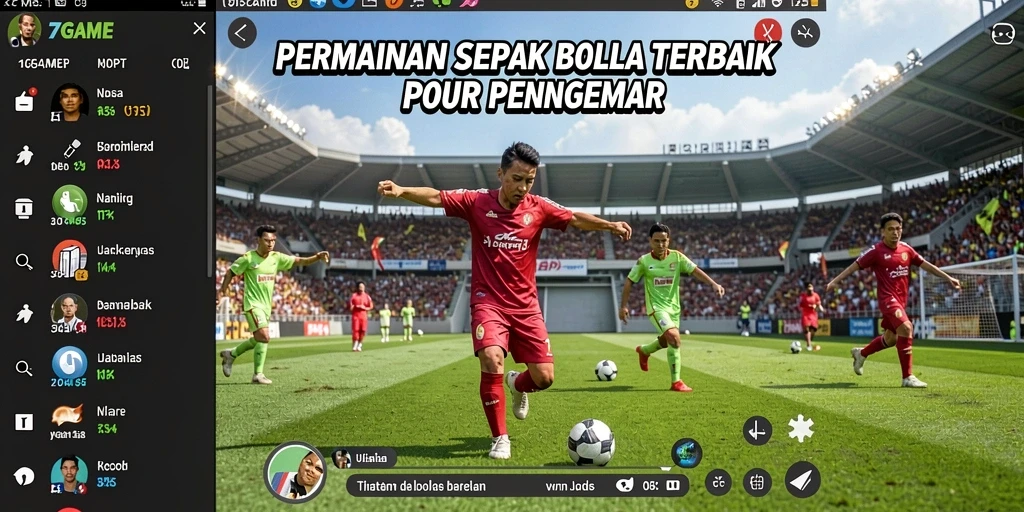 Tangkapan layar utama 7GAME menampilkan pertandingan sepak bola yang mendebarkan.
