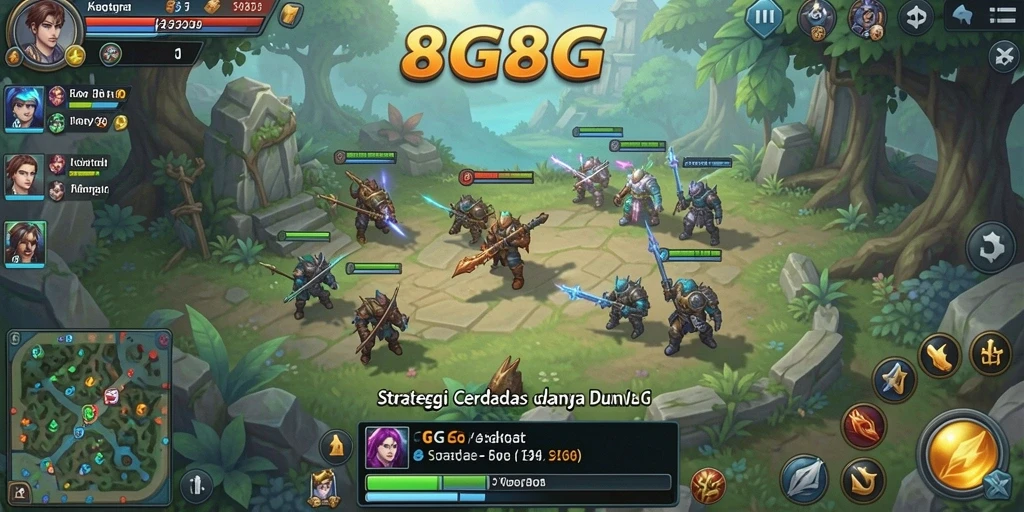 Tampilan gameplay menarik dari 8G8G saat strategis.