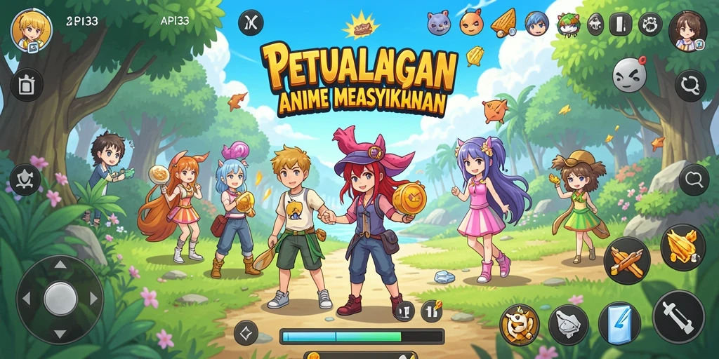 Tampilan gameplay yang memukau dari API33 dengan karakter anime favorit.