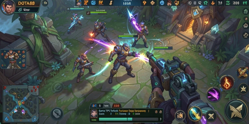 Tangkapan layar dari gameplay mendebarkan di DOTA88.