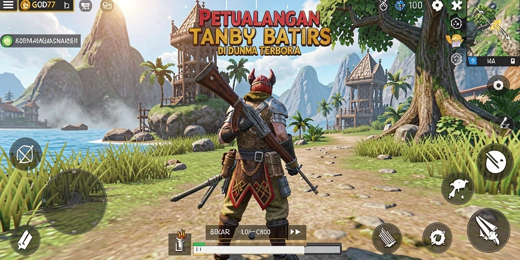 Tampilan gameplay yang memukau dalam dunia terbuka GOD77.