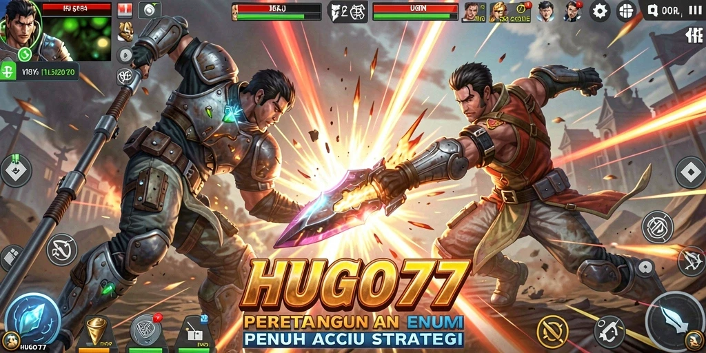 Screenshot menunjukkan aksi mendebarkan dalam HUGO77 dengan grafis yang memukau.