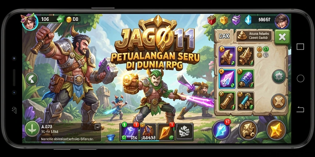 Tampilan menakjubkan dari gameplay RPG di JAGO11 yang menarik.