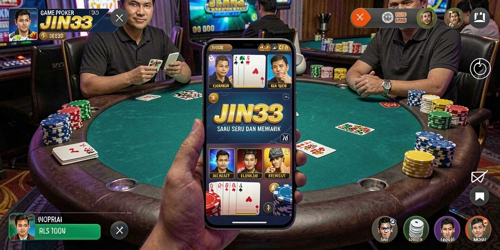 Screenshot gameplay JIN33 menampilkan keseruan bermain Poker.