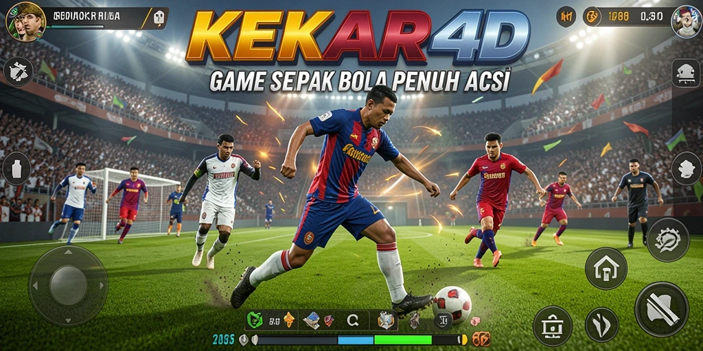 Screenshot menunjukkan momen seru dalam pertandingan sepak bola.