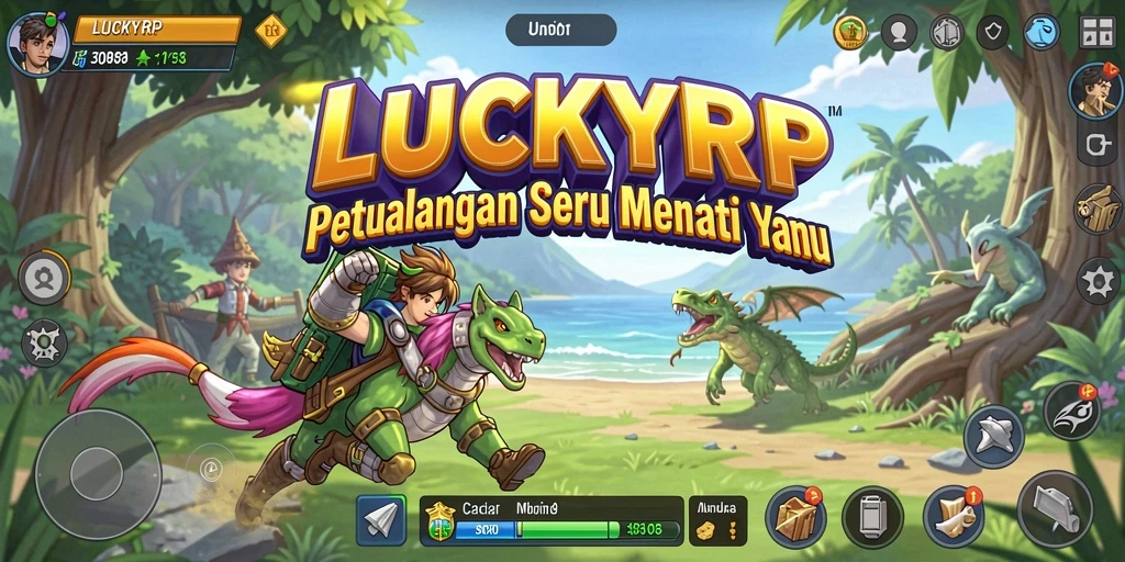 Screenshot gameplay LUCKYRP menampilkan petualangan yang mendebarkan dan beragam karakter.