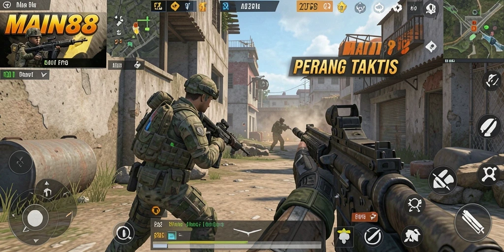 Tampilan menegangkan dari pertempuran FPS dalam MAIN88.