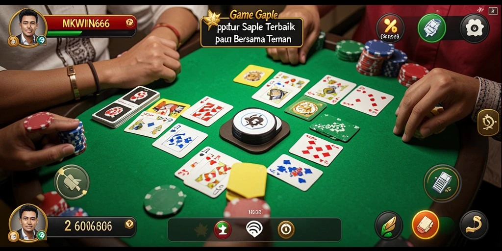 Tampilan gameplay seru dalam permainan Gaple MKWIN666.