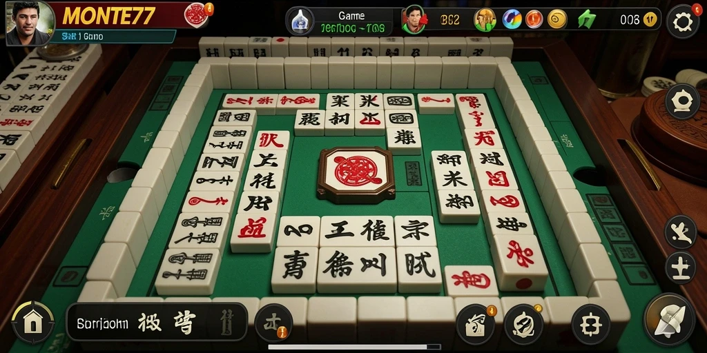 Tampilan gameplay seru di MONTE77 dengan tantangan Mahjong.