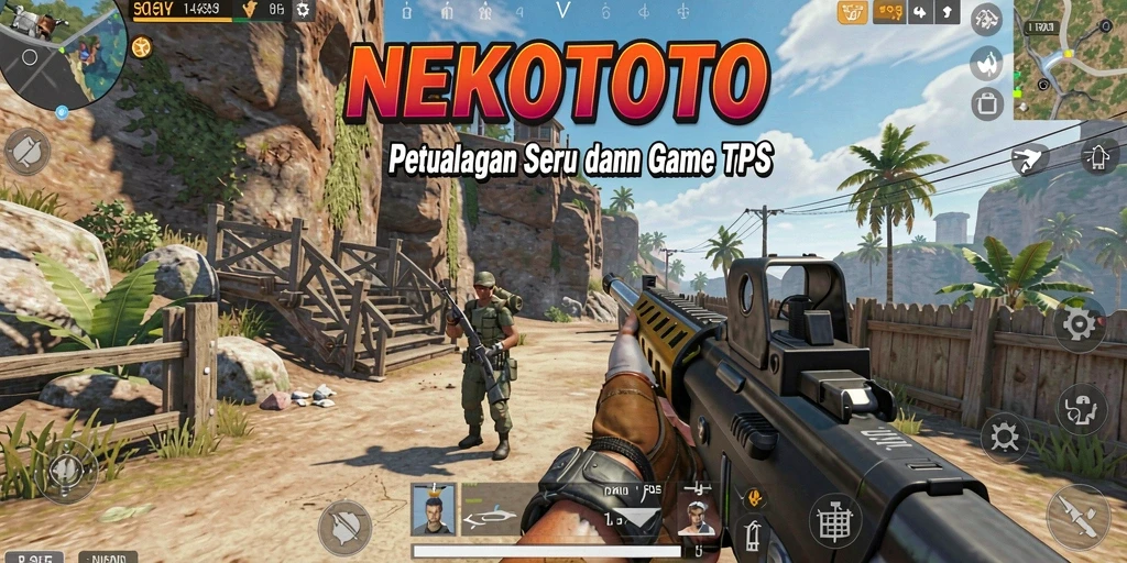 Tampilan gameplay seru dalam <strong>NEKOTOTO</strong> dengan aksi TPS yang mendebarkan.
