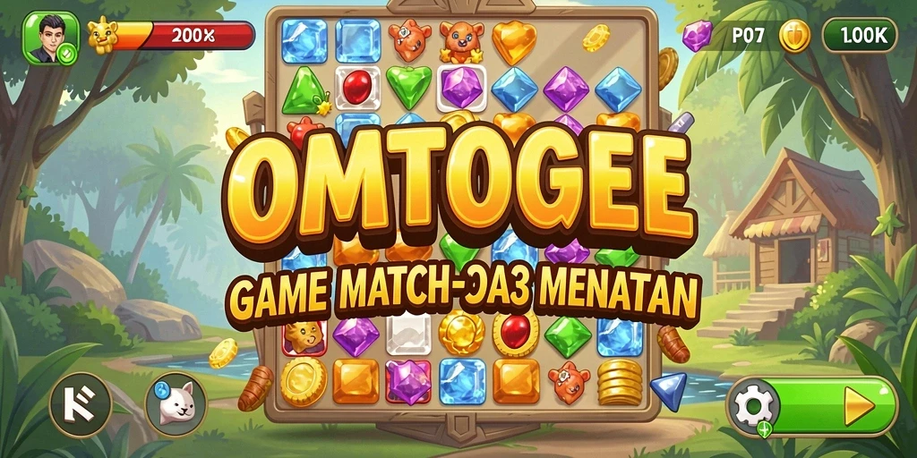 Screenshot gameplay OMTOGEL menampilkan keseruan mencocokkan item.