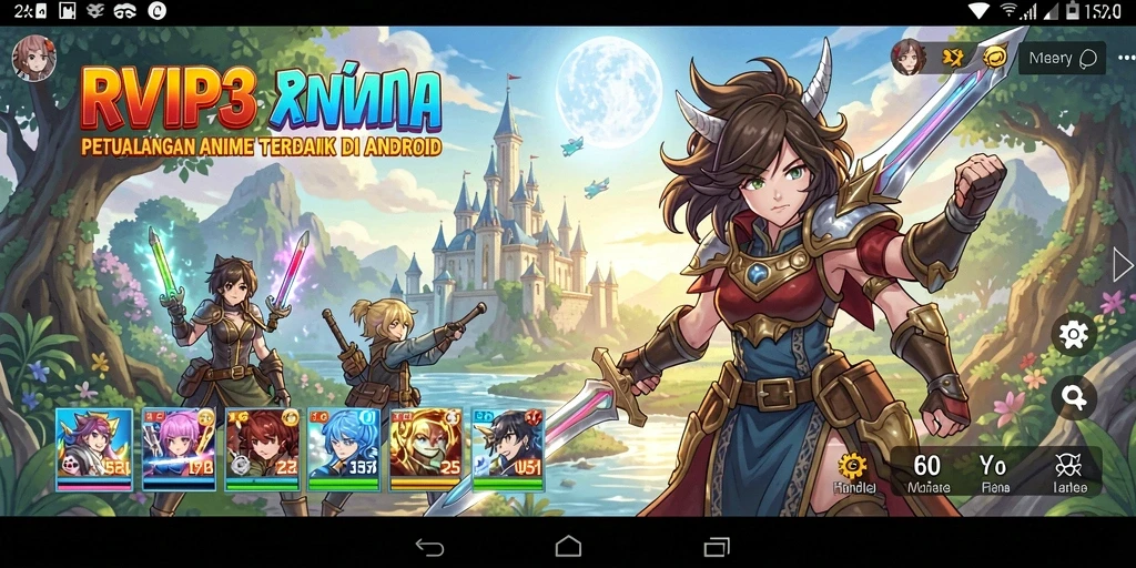 Screenshot gameplay RVIP3 menampilkan aksi seru dalam dunia Anime.